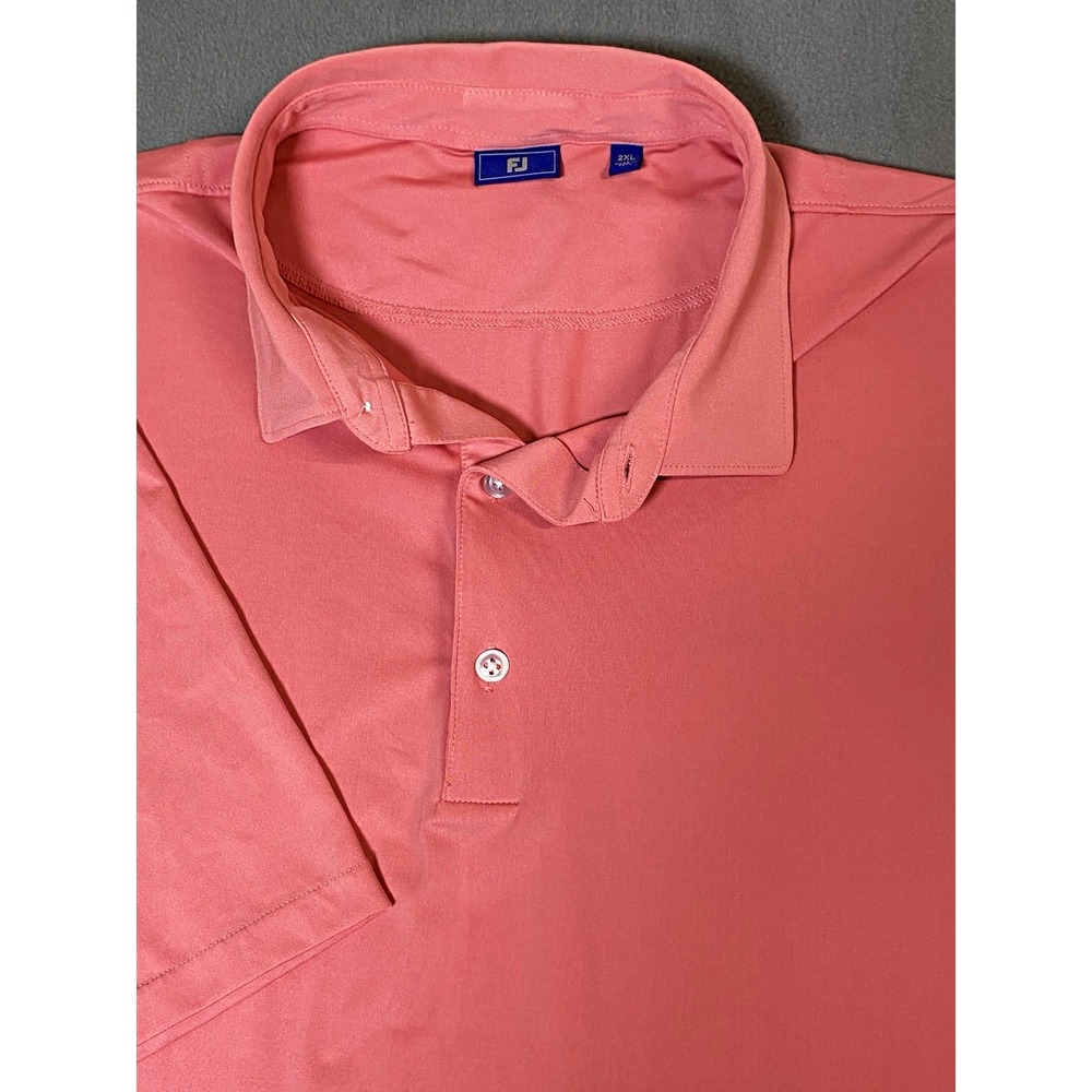 FootJoy Men's Pink Solid Golf Polo 2XL Short Sleeve Moisture Wicking